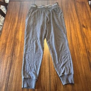 Hollister Women's High Waist Logo Waistband Joggers Sweatpants Size Medium Grey
